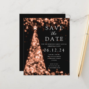 Christmas Save The Date Rose Gold Tree Invite