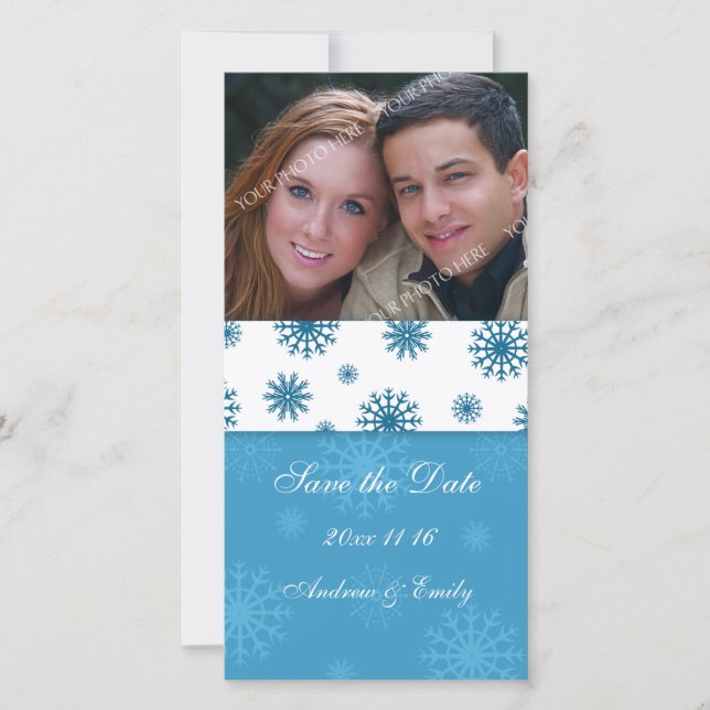 Christmas Save the Date Wedding Photo Cards (Front)
