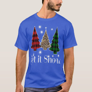 Christmas Saying Let it Snow Buffalo Plaid T-Shirt
