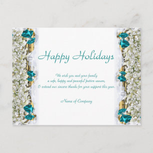 Christmas sayings and Xmas Corporate thanks Postcard