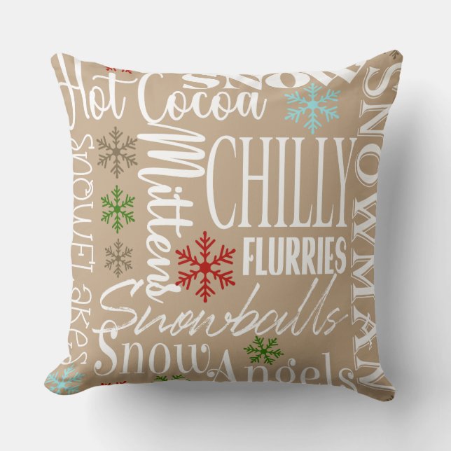 Christmas Sayings/Christmas Bows Pillow (Front)