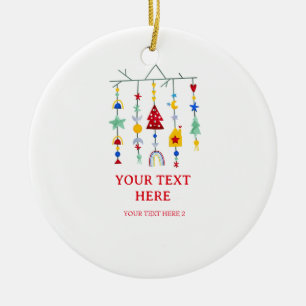 Christmas Scandi Minimalist Simple Holiday  Ceramic Tree Decoration