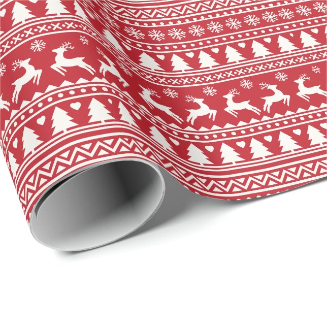 Christmas scandinavian classic pattern wrapping paper (Roll Corner)
