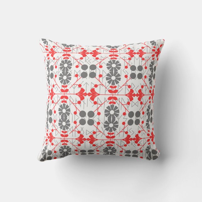 Christmas Scandinavian Folk Art Runic Pattern Cushion (Back)