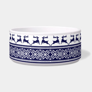 Christmas, Scandinavian Folk Blue and White Dog