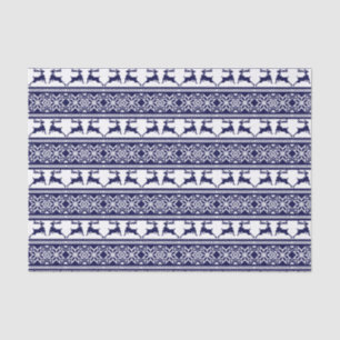 Christmas, Scandinavian Folk Blue and White Tissue Paper