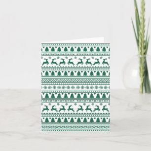Christmas scandinavian green classic pattern  card