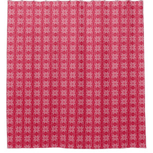 Christmas, Scandinavian, red, white, snowflakes Shower Curtain
