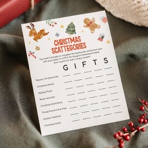 Christmas Scattegories Game Holiday Card