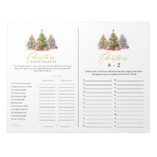 Christmas Scattergories A to Z Tear Away Games Notepad