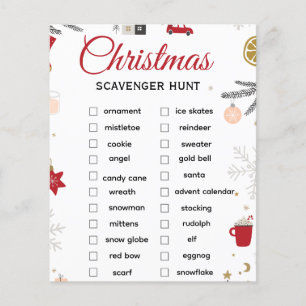 Christmas Scavenger Hunt Checklist Art Flyer