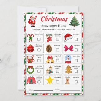 Christmas Scavenger Hunt Game | Holiday Treasure Invitation