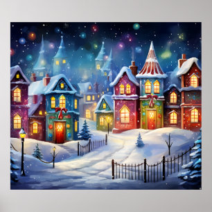Christmas Scene Art Poster