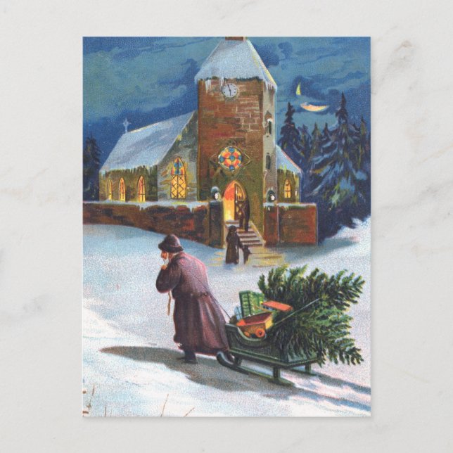 Christmas Scene Holiday Postcard (Front)