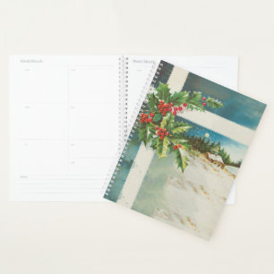 Christmas Scene Holly Snow Winter Planner