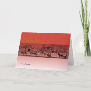 Christmas Scene in Early 1900s Maine Holiday Card