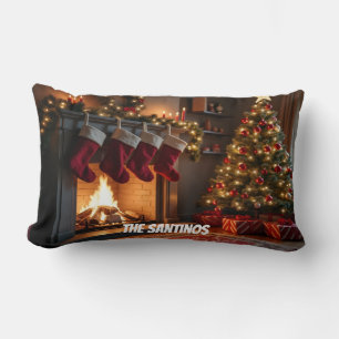 Christmas Scene indoors  Lumbar Cushion