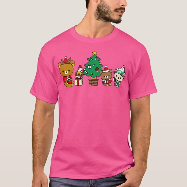 Christmas Scene Inspired Rilakuma Graphic T-Shirt (Front)