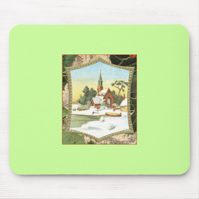 Christmas Scene Mouse Mat (Front)