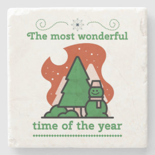 Christmas Scene Stone Coaster
