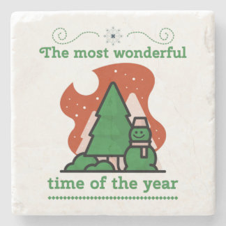 Christmas Scene Stone Coaster