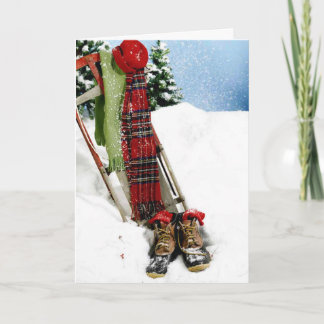 Christmas scene watercolor card
