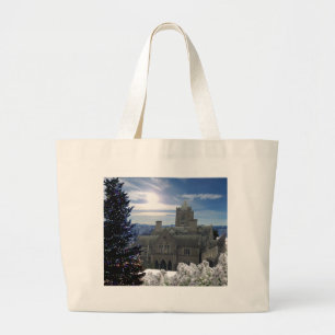 Christmas Scene With Cathedral Tote Bag
