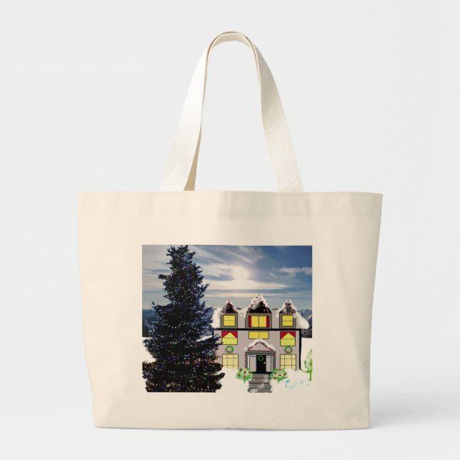 Christmas Scene With Cosy Home Tote Bag (Front)