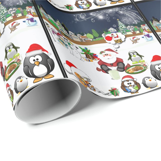 Christmas scenes wrapping paper (Roll Corner)