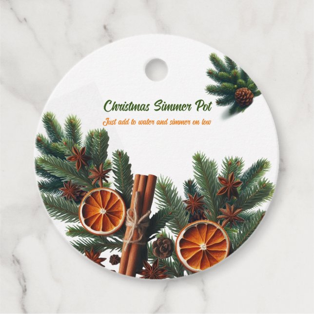 Christmas Scents Simmer Pot  Favour Tags (Front)