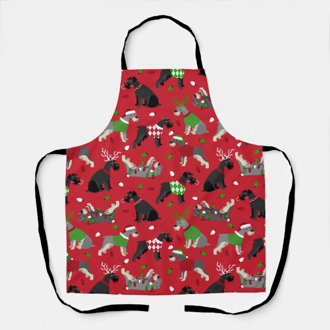 Christmas Schnauzer Apron (Front)
