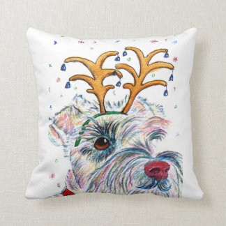 Christmas Schnauzer Cushion