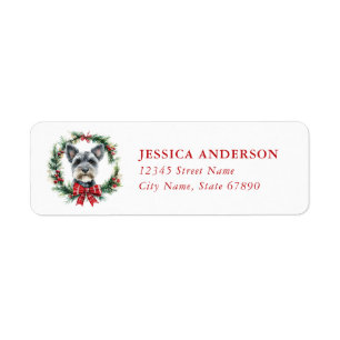 Christmas Schnauzer Dog Return Address Labels