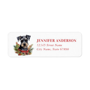 Christmas Schnauzer Dog Return Address Labels