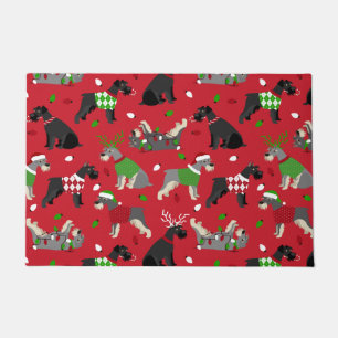 Christmas Schnauzer Doormat