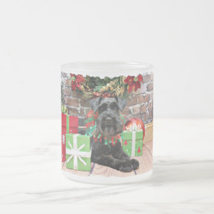 Christmas - Schnauzer - Fergie Frosted Glass Coffee Mug