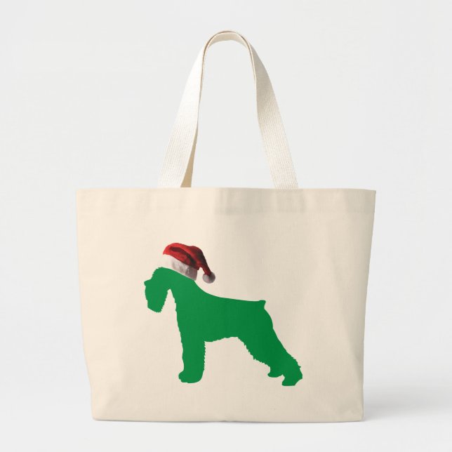 Christmas Schnauzer Large Tote Bag (Front)