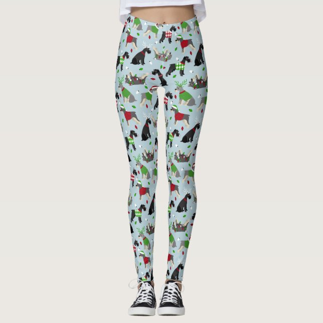 Christmas Schnauzer Leggings (Front)