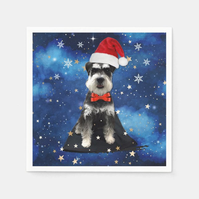 Christmas Schnauzer Napkin (Front)