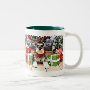 Christmas - Schnauzer - Petunia Two-Tone Coffee Mug