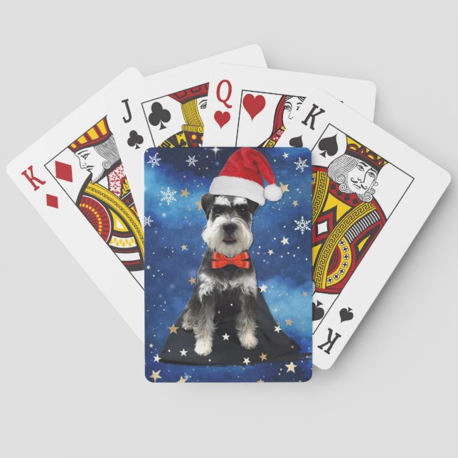 Christmas Schnauzer Playing Cards (Back)