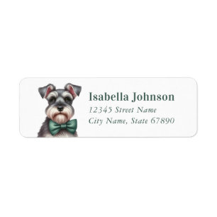 Christmas Schnauzer Return Address Label