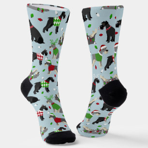 Christmas Schnauzer Socks