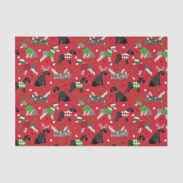 Christmas Schnauzer Tissue Paper (Front)