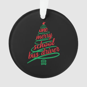 Christmas school bus driver, schoolbus ornament