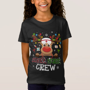 Christmas School Nurse Crew Reindeer Nurse Buffalo T-Shirt
