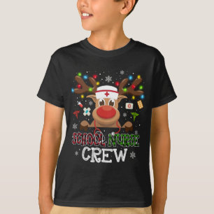 Christmas School Nurse Crew Reindeer Nurse Buffalo T-Shirt