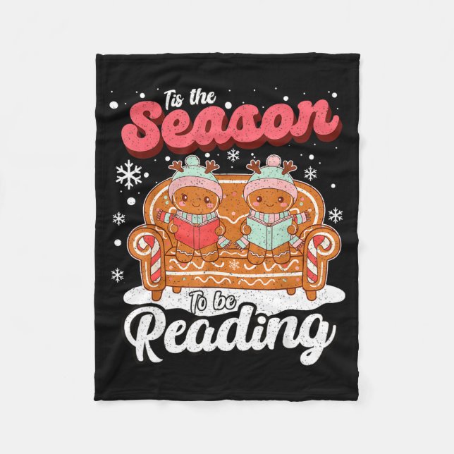 Christmas School Teacher Retro Librarian Groovy Xm Fleece Blanket (Front)