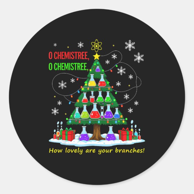Christmas Science Teacher 67 Meme Santa Oh Chemist Classic Round Sticker (Front)