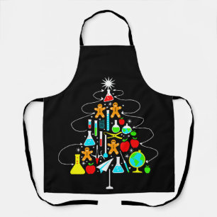 Christmas Science Teacher Tree Chemistry School Apron